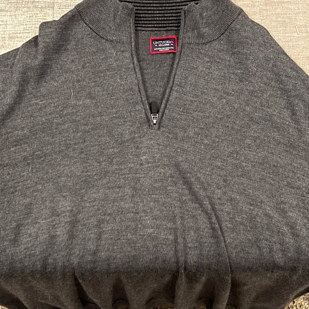 MENS GREY UNTUCKIT SWEATER - Picture 5 of 6